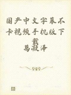 国产中文字幕不卡视频手机版下载