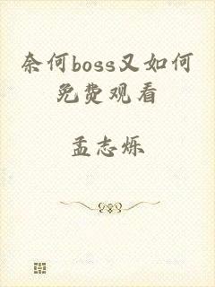 奈何boss又如何免费观看